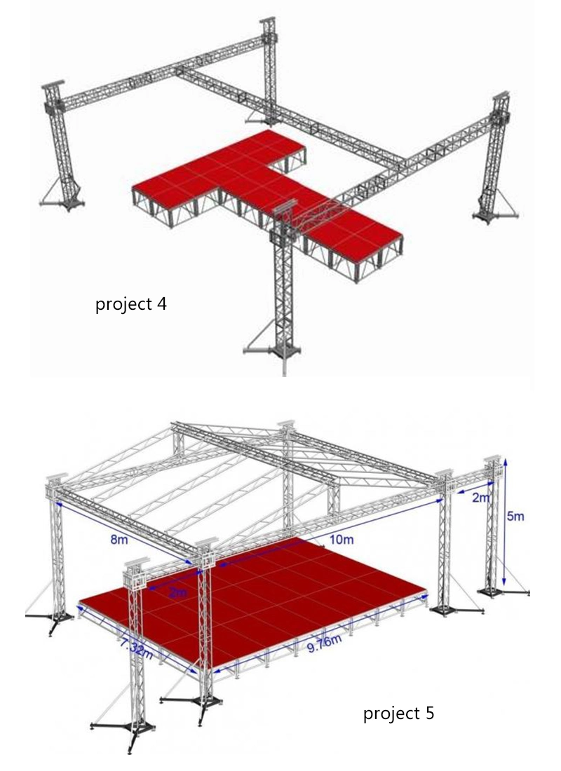 290X290mm Outdoor Aluminum Exhibition Concert Events Wedding Stage Lighting Show Speaker Arch Roof Spigot Truss