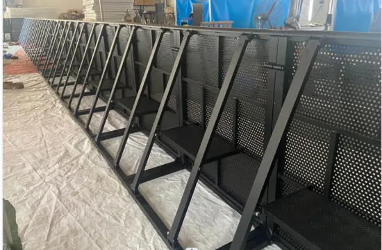 Barreira de palco de controle de multidão de alumínio preto portátil dobrável leve de segurança com porta